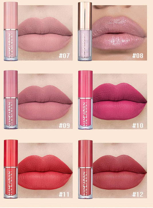 12 Matte Lipsticks – Smudge-Proof & Long-Lasting (Orginal Handaiyan )